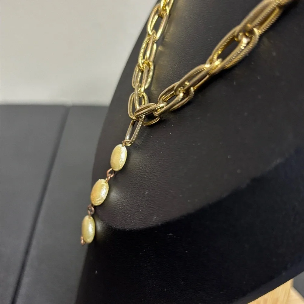 937 Lavalliere Elegant Gold Chain Necklace with Pearl Accents